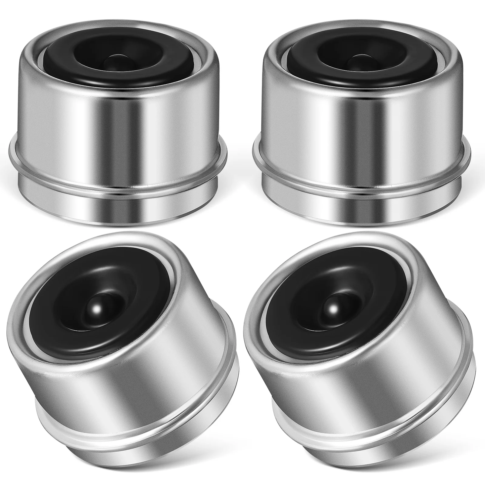 

4 Pcs Rubber Plug Dust Cover Trailer Grease Caps Covers Wheelies Center Hub Replacement Bearing