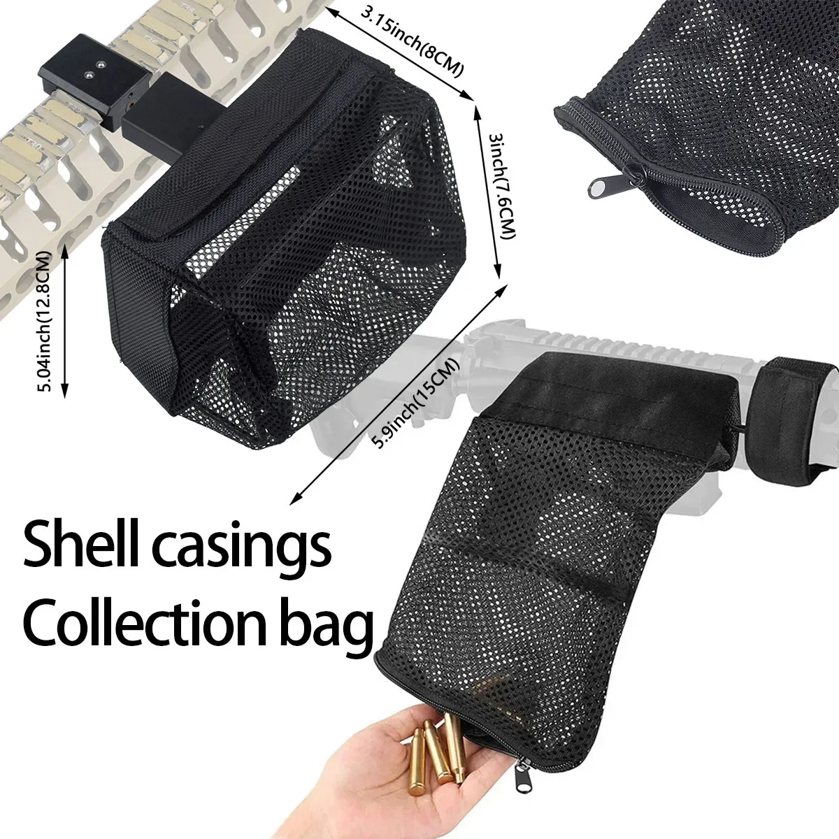 Collecteur de cartouches de collecteur de coque en laiton tactique, maille en Nylon, pochette de piège, pistolet jouet, fusil, Magazine, porte-munitions, sac EDC