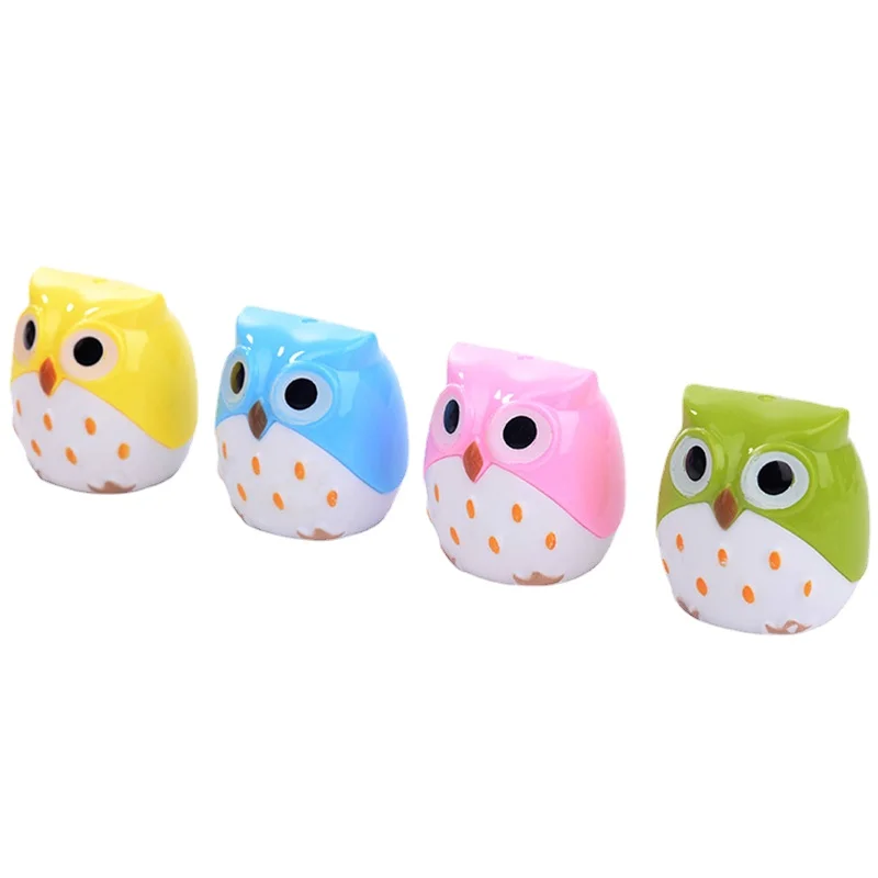 Kawaii Novelty Double Hole Owl Pencil Sharpener Creative Children\'s Gift Stationery School Supplies