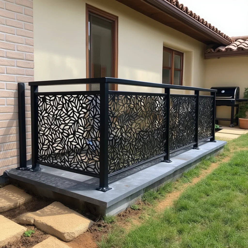 التخصيص شرفة فاخرة جميع درابزين الألومنيوم شرفة درابزين الدرابزين للفيلا مخصصة مخرمة منحوتة الدرابزين