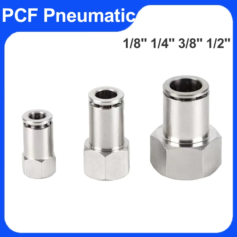 

10/50/200Pcs 304 Stainless Steel PCF Pneumatic Fitting Pipe Connectors 1/8 "1/4" 3/8 "1/2" BSP Thread Quick Air Tube Connector