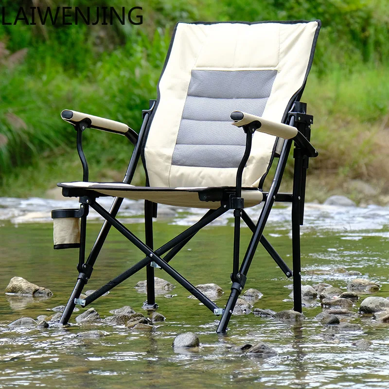 

SGF Outdoor Folding High Back Camping Chair Convenient Leisure Backrest Beach Chair Lightweight