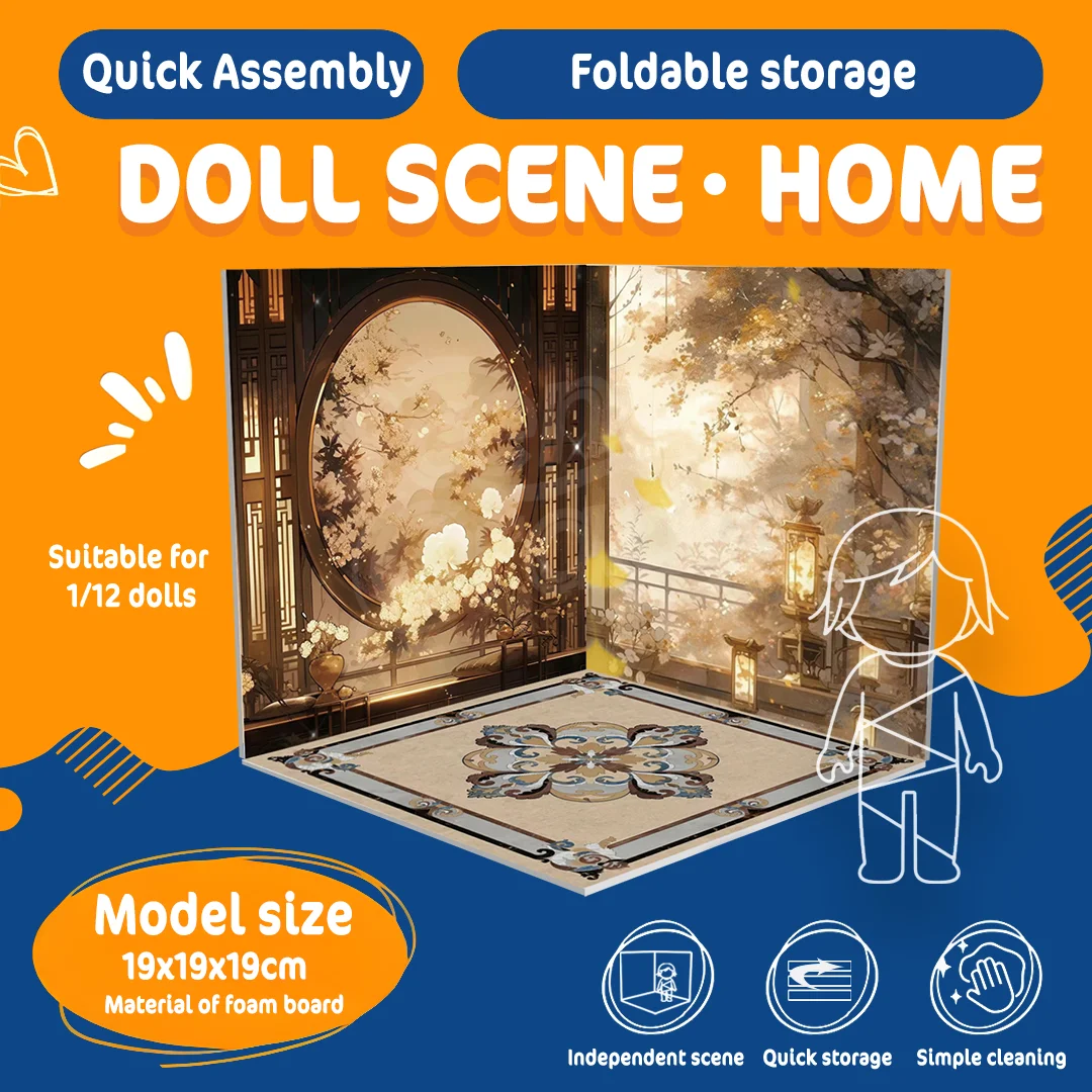 

1/12 Scale Backdrop Scene Model Background Display Layout Background Display for Action Figures Dolls Accessories