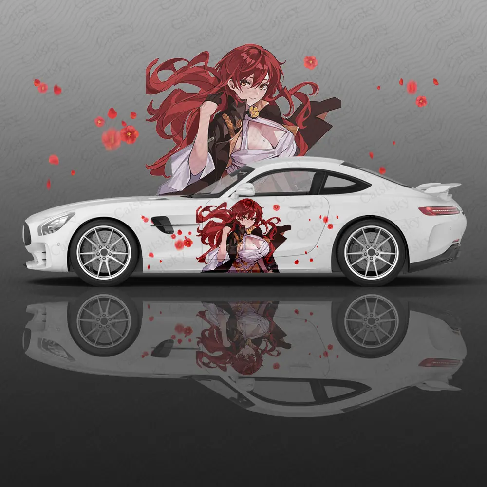 Himeko (Honkai Star Rail) Car Decal Flower Vinyl Car Stickers Car Side Graphics Decals, Universal Size, Vehicle Graphics