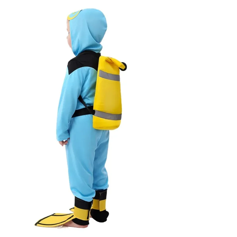 Halloween Scuba Diver Cosplay Costume For Kids Boy Gilr Occupation work Jumpsuit Costume Carnival Party Stage Perform Clothes