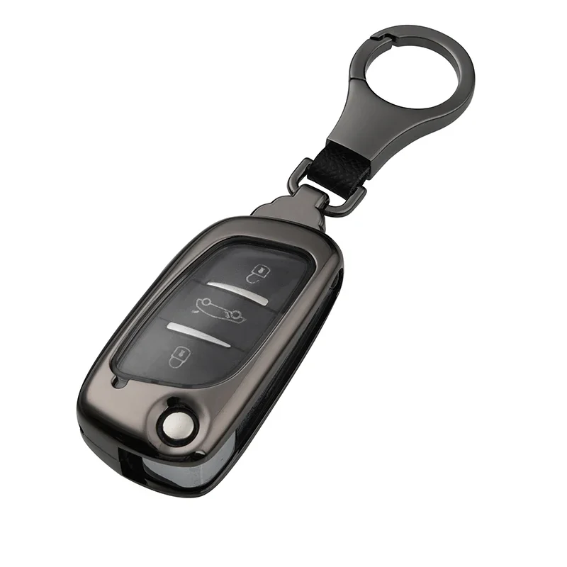 

Zinc Alloy 3 Button Car Fold Key Case Full Cover For Peugeot Citroen C1 C2 C3 C4 C5 DS3 DS4 DS5 DS6 Auto Key Shell Accessories