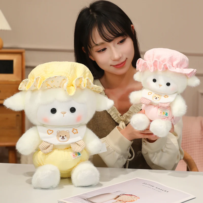 

Мягкая игрушка-овечка в одежде, 24-40 см, милый плюшевый котенок, подарок на день рождения для детей и девочек, декор для дома