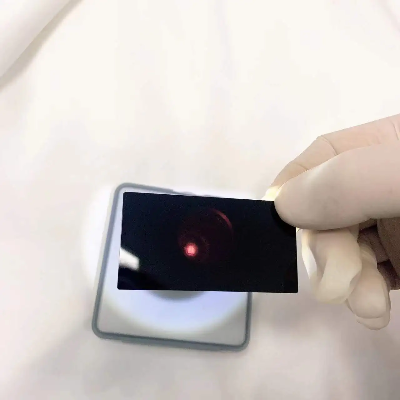 كل حجم قطعة واحدة حجم 85x36x2 مللي متر و 74x38x2 مللي متر 365nm الأشعة فوق البنفسجية تمرير تصفية الزجاج البصري لمصباح يدوي #4