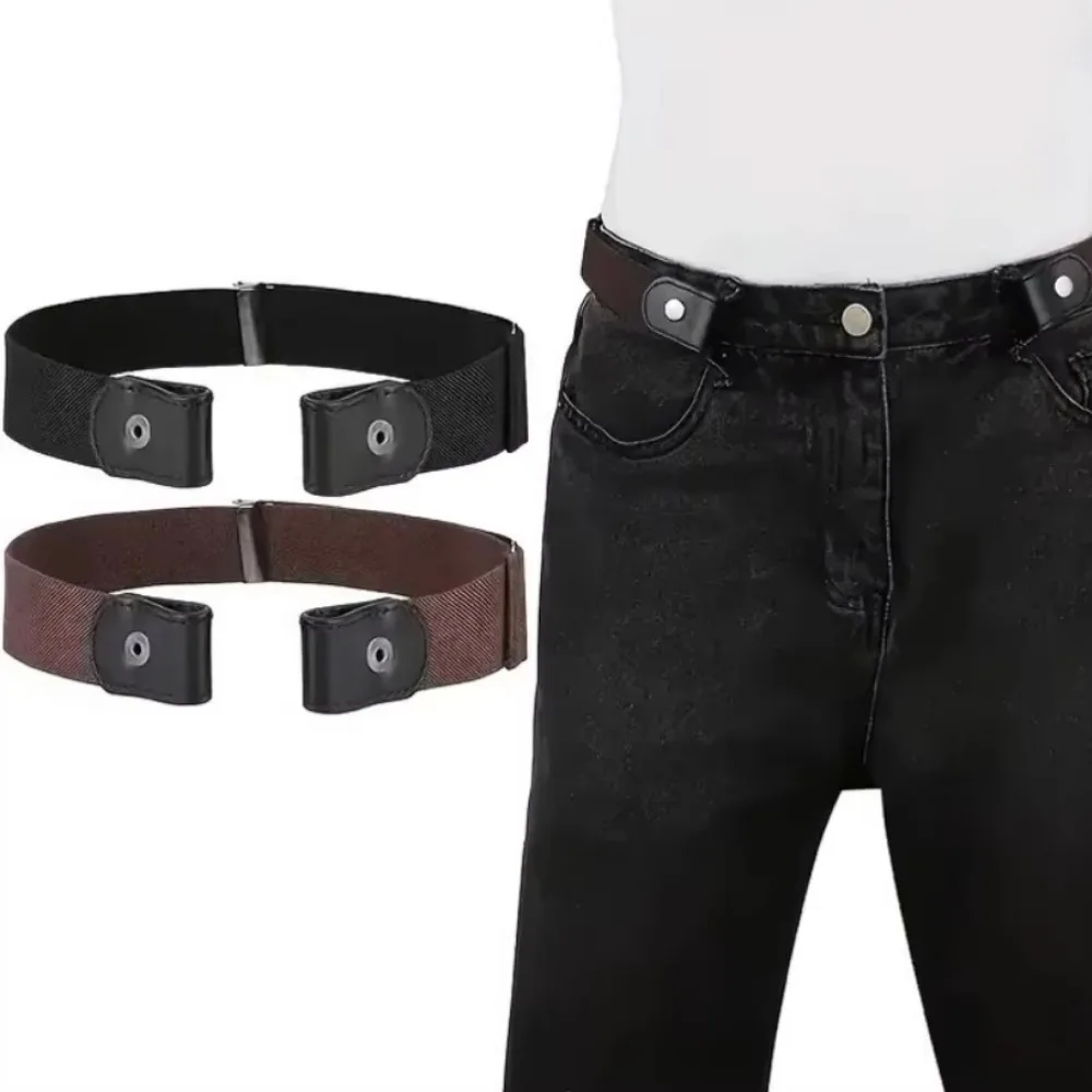 Unisex No Buckle Traceless Elastic Waist Belt Adjustable Invisible Belt for Men Women Jeans Pants