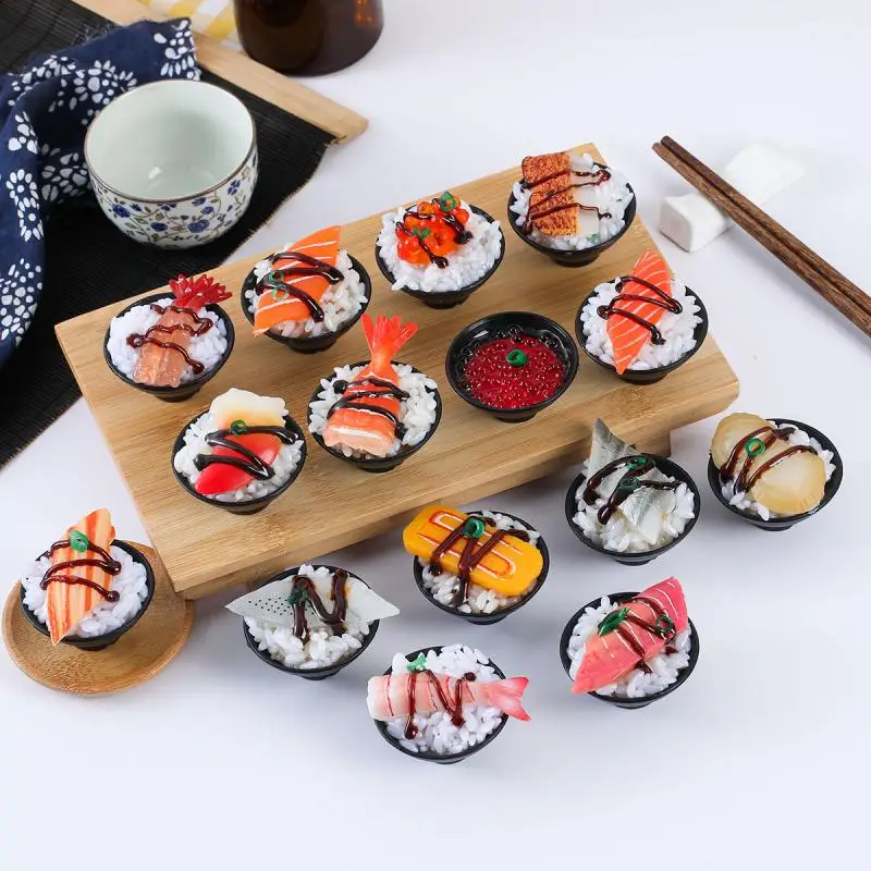 Artificial Japanese Food Fake Sushi Rice Model Food Kitchen Scene Simulation Doll Accessories Home Decor Decorations