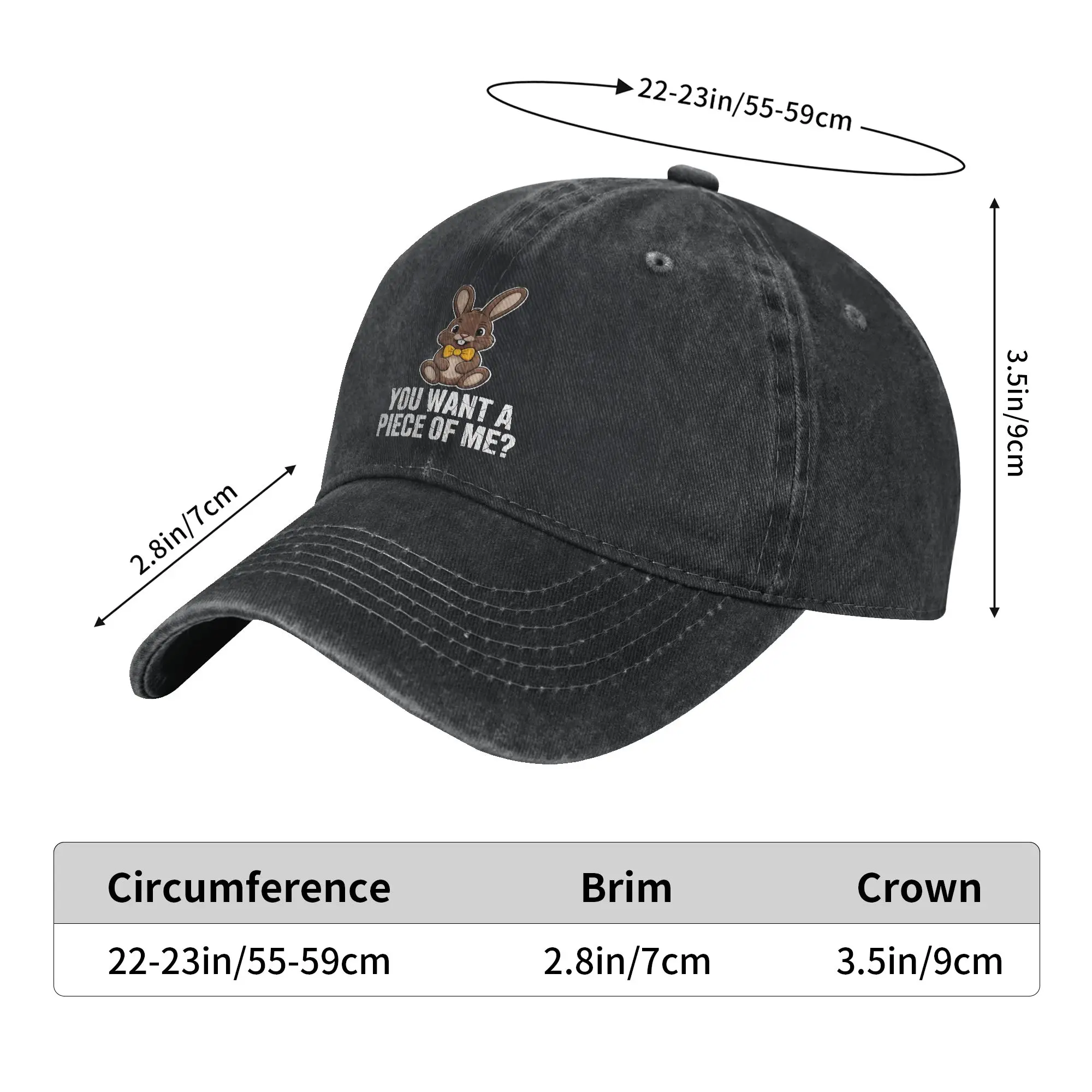 Chocolate Bunny Do You Want Piece of Me Funny Easter Rabbit Sun Baseball Cap  y2k Retro Unisex-Teens Washed Trucker Hat Hot Sale
