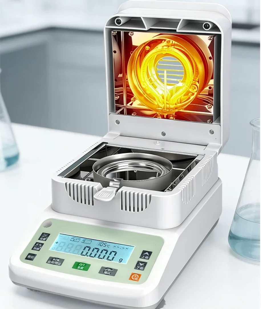 Fast Moisture Meter Halogen Analyzer 50g 110g 0.005g 0.01% Grain Wood Tea Powder Tester