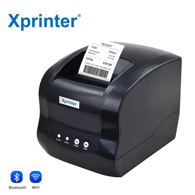 Xprinter XP-365B 80mm 3 Inch Two In One Thermal Printer With Bluetooth Thermal Receipt And Thermal Label Printer