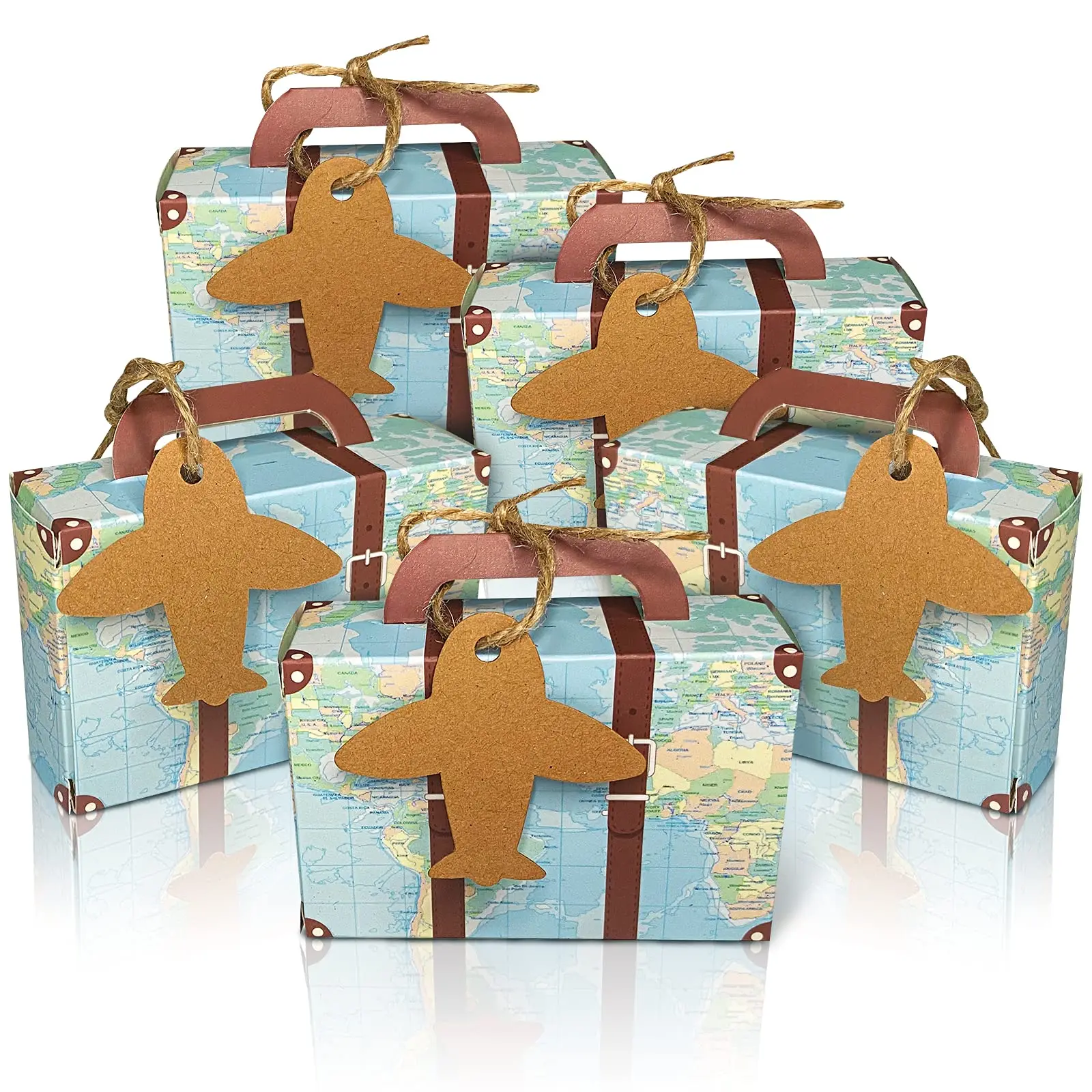 20/30/50PCS Mini Koffer Party Favor Box mit Tags Reise Party Dekorationen Braut Dusche Hochzeit Gefälligkeiten für Gäste Candy Boxen – Detail 3