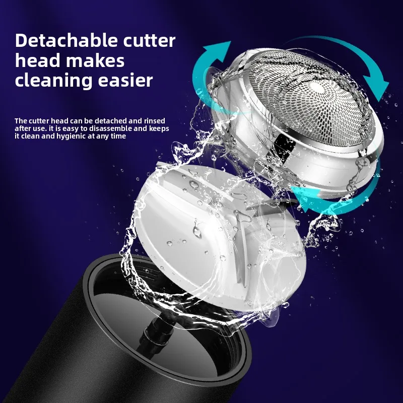 Men's USB Rechargeable Mini Pocket Electric Shaver Portable Travel Dual Use Wet/Dry Facial Hair Removal Shaver