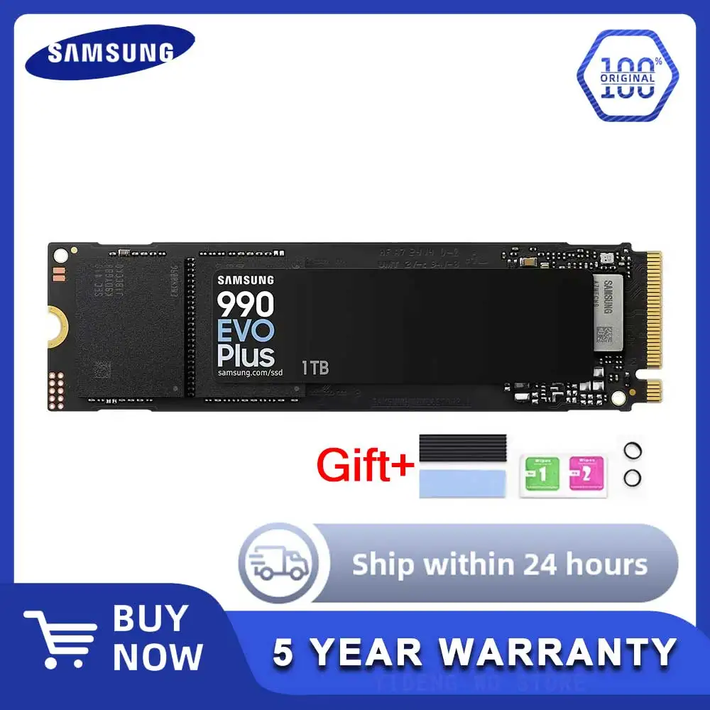 Ssmsung 990 EVO PLUS SSD 1TB 2TB,PCIe Gen 4x4, Gen 5x2 M.2 2280 NVMe Internal Solid State Drive, Speeds Up to 7150MB/s