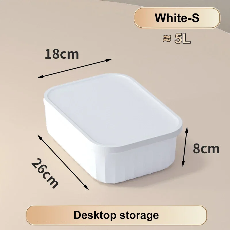 Solid Color Miscellaneous Storage Box Household and Snack Storage Box Plastic with Lid Thickened Storage Box Clothing SortingBox