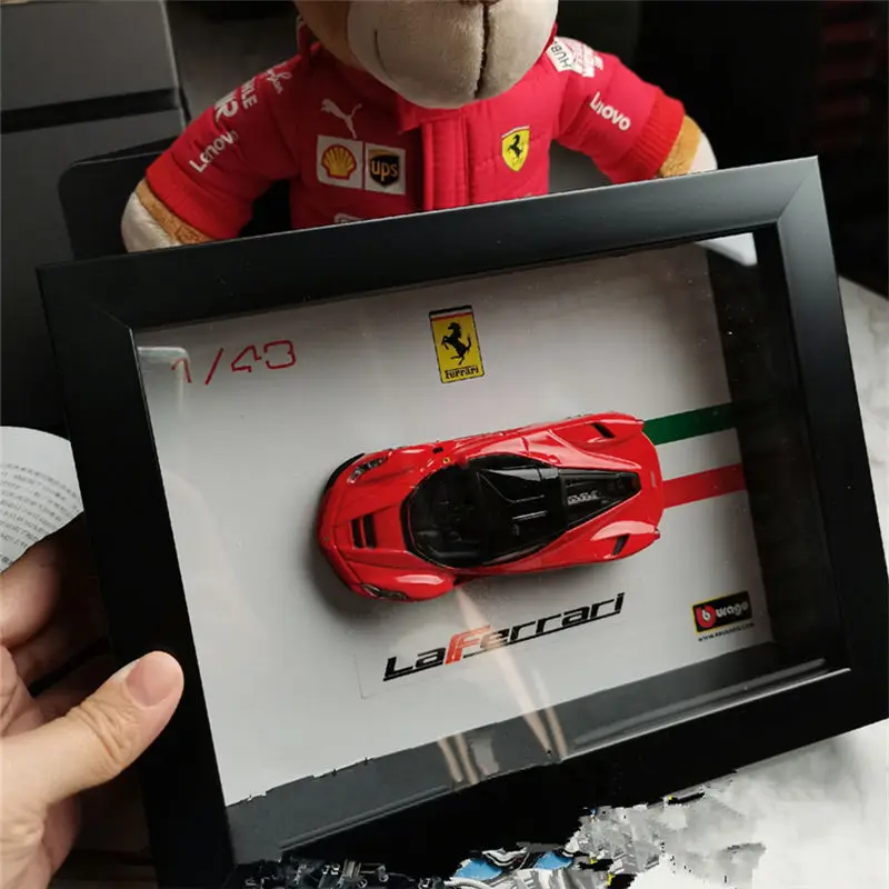 Bburago 1:43 Ferrari 599 GTO LaFerrari 488 GTB Photo Frame Version Alloy Sports Car Model Collection Childrens Gifts Decoration