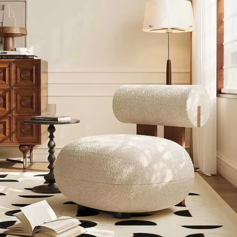 

Modern light luxury cream style single sofa chair simple cashmere hippo bedroom living room