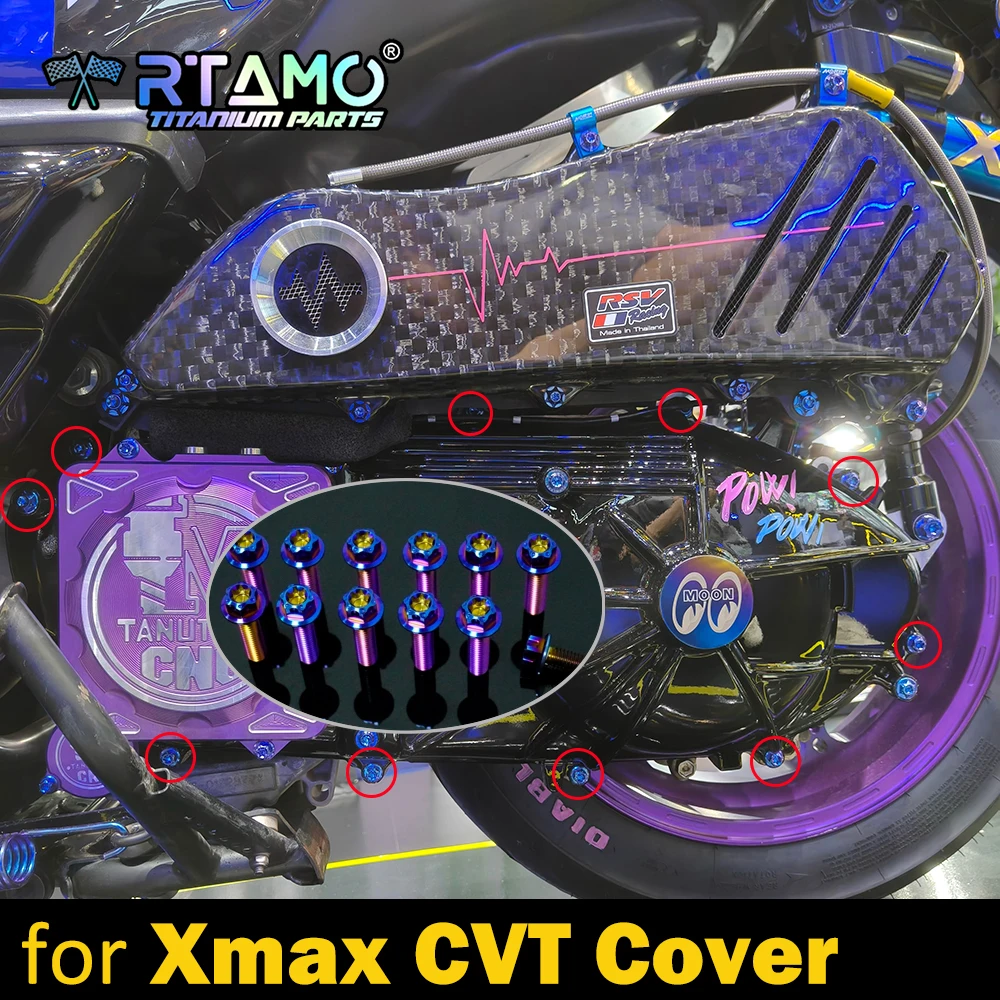 

RTAMO Болт из титанового сплава, модифицированный винт крышки CVT, подходящий для Yamaha XMAX300