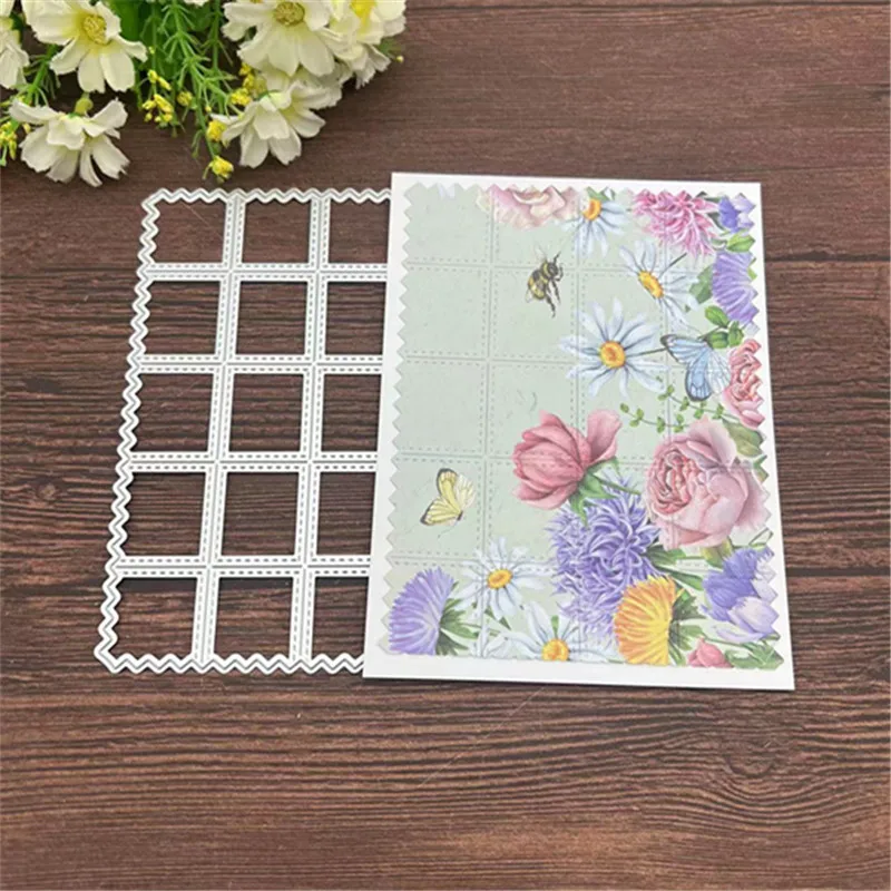 Stamp puzzle background Frame Metal Cutting Dies Stencils For DIY Scrapbooking Decorative Embossing Handcraft Template