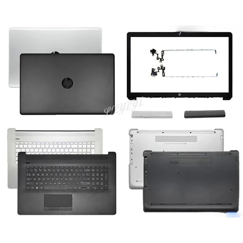 HP Pavilion 17-x 17-Ca CR 17q-cs 470 g7用のLCDラップトップバックカバー,ベゼル,パームレスト,上部キーボード,下部ケース,シルバーブラック,新品