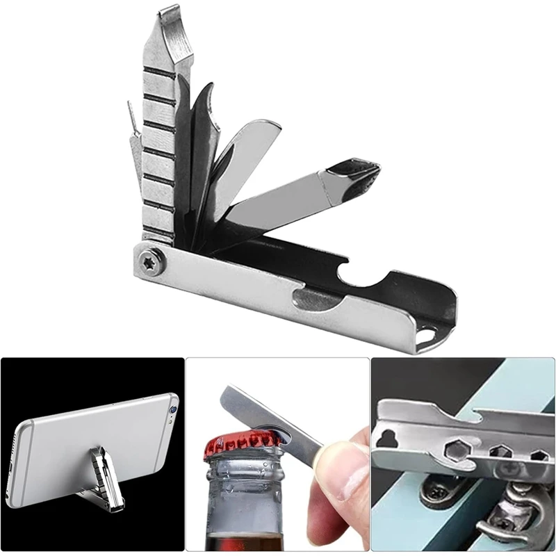 11 em 1 multiferramenta slot chave de fenda bit abridor de garrafa removedores de cartão ao ar livre dobrável multi ferramenta portátil chaveiro