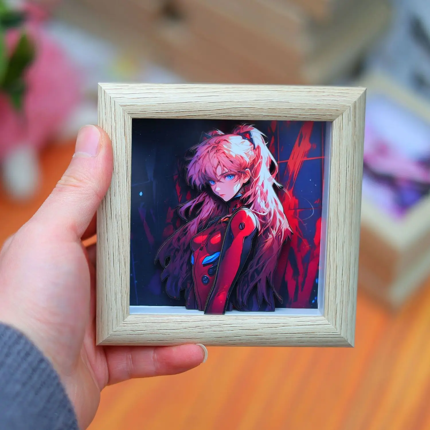 

Neon Genesis Evangelion 3D Stereoscopic Painting Kawaii Asuka Photo Frame Painting Anime Bedroom Decoration Painting Fan Gifts