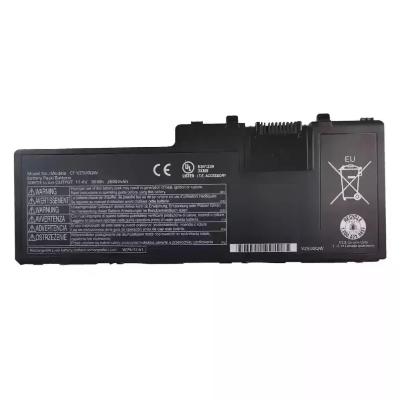 

Аккумулятор CF-VZSU0QW CF-VZSU0QJS для ноутбуков Panasonic ToughBook CF-20, ToughPad FZ-A2, 11.4V 2600mAh 30Wh