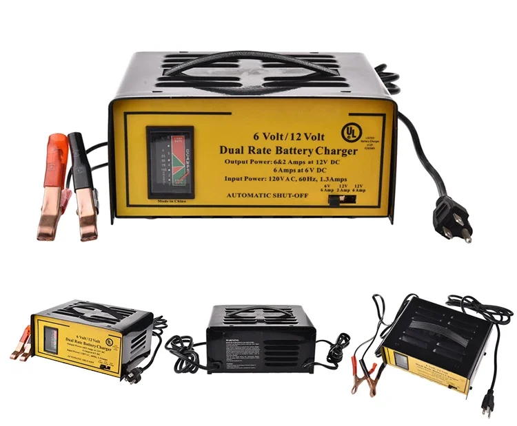 ユニバーサル12v-6v自動車用充電器、切替式充電、カーバッテリー充電器、ul認証リチウムバッテリー充電器
