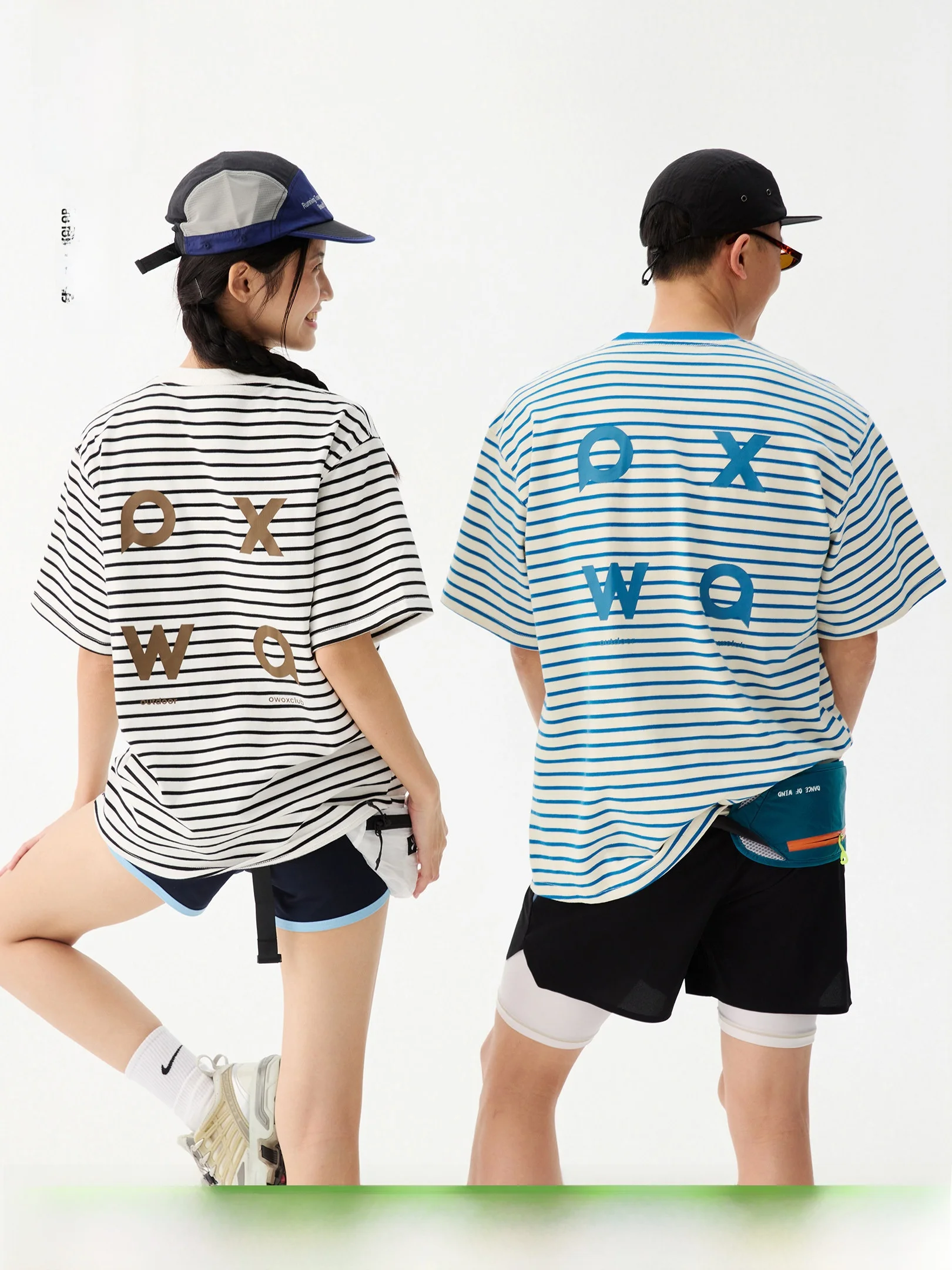 

Owox Повседневная футболка унисекс с круглым вырезом, в полоску, с цветными блоками и логотипом, свободного кроя, из хлопка, летняя, новая модель