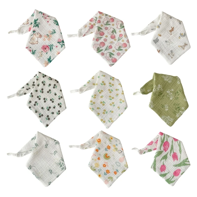 Y1UB Baby Washcloth Square Baby Face-Towel Newborn Bibs for Girls & Boys 10