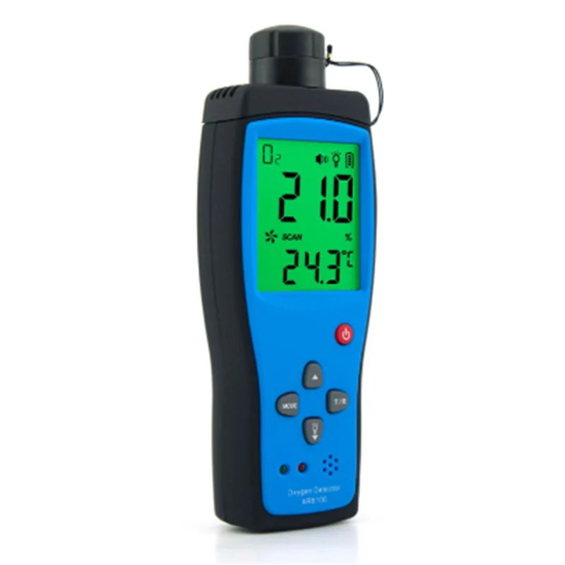 ABUO-Monitor de oxígeno Detector de Gas O2 Detector de oxígeno recargable LCD AR8100 SENSOR inteligente medidor de O2