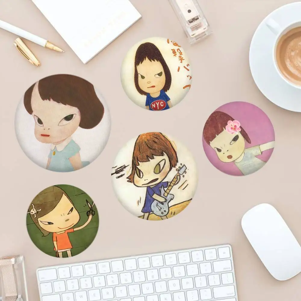 

Cute Y-Yoshitomo Nara Badges Creative Tinplate Button PinsBrooch Badge Clothes Backpack