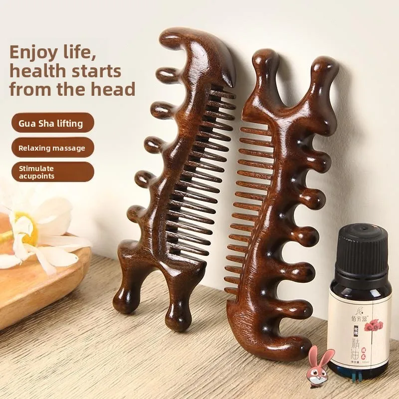 

Расческа для ухода за волосами из сандалового дерева для мужчин и женщин, антистатическая, из натурального дерева, массажный инструмент для мытья головы, аксессуар для укладки и ухода за волосами