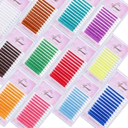 AGUUD Red Purple Blue Pink White Green Yellow Brown Flu Color False Individual Lashes Mix8-15 Russian Volume Eyelash Extension