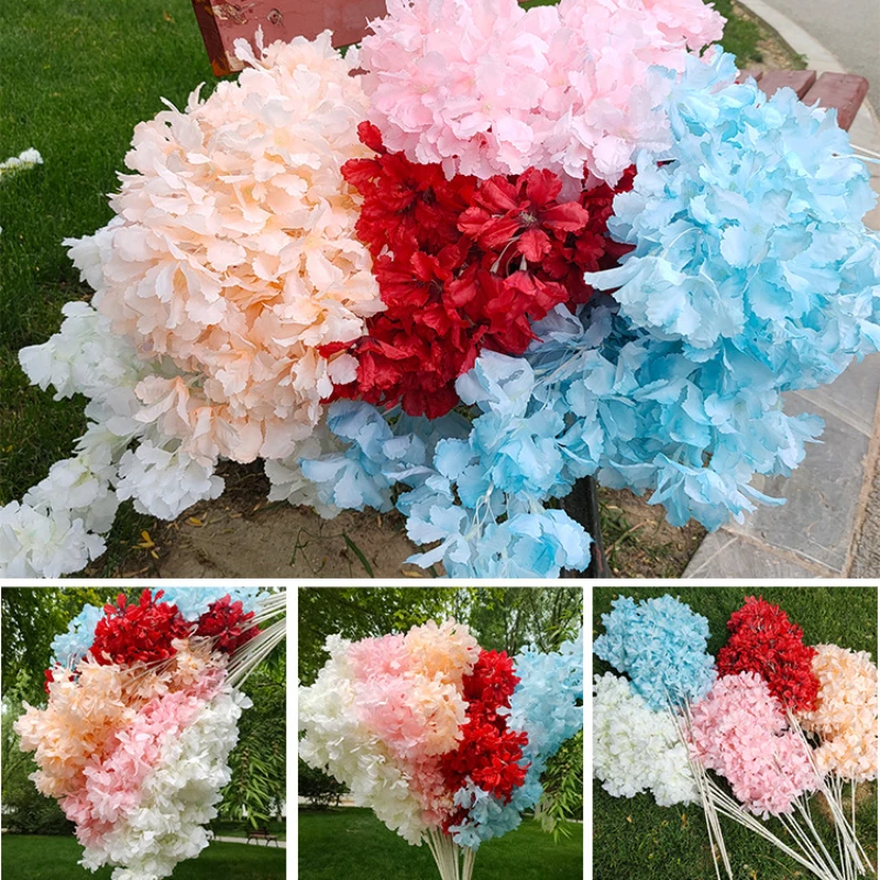 100CM Artificial Snowflake Cherry Blossom Rattan Wedding Decoration Ceiling Silk Flower Living Room Floor To Ceiling Ornaments