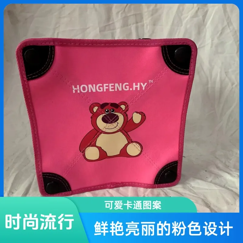 Disney Series Lotso Girl New Cute Cartoon Pattern Outdoor Fishing Portable Casual Creative Exquisite Pink Design Folding Chair