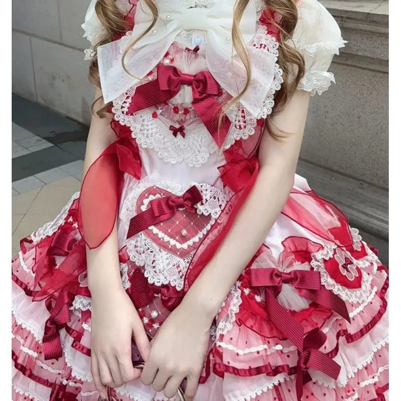 Original Summer Strawberry Secret Garden Lolita Short Sleeve Shirt Doll Collar Sweet Lace Inner Shirt Women's Sweet Style Loo...