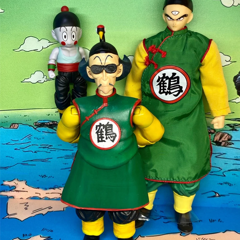 Handmade 1/12 Dragon Ball Series Tien Shinhan Crane Immortal Flow Long Shirt Hat Accessories Fit SHF1.0 2.0 Action Figures Body