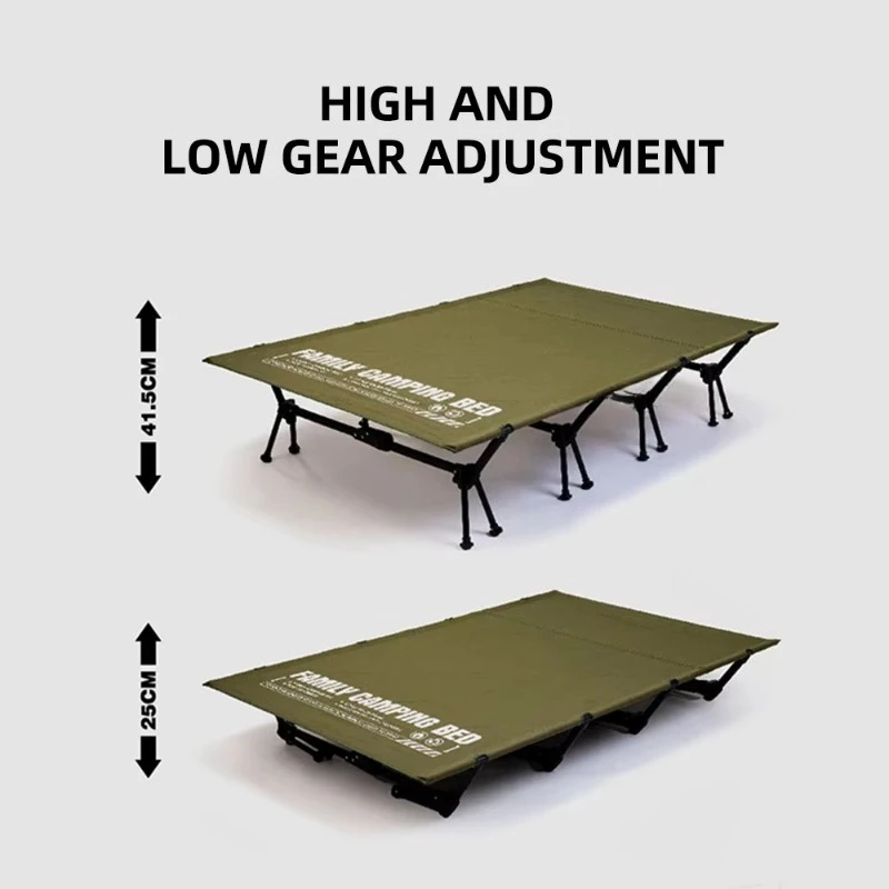 200KG load Outdoor foldable oxford cloth bed Lounge chair Portable Camping bed Recliner 130x205cm