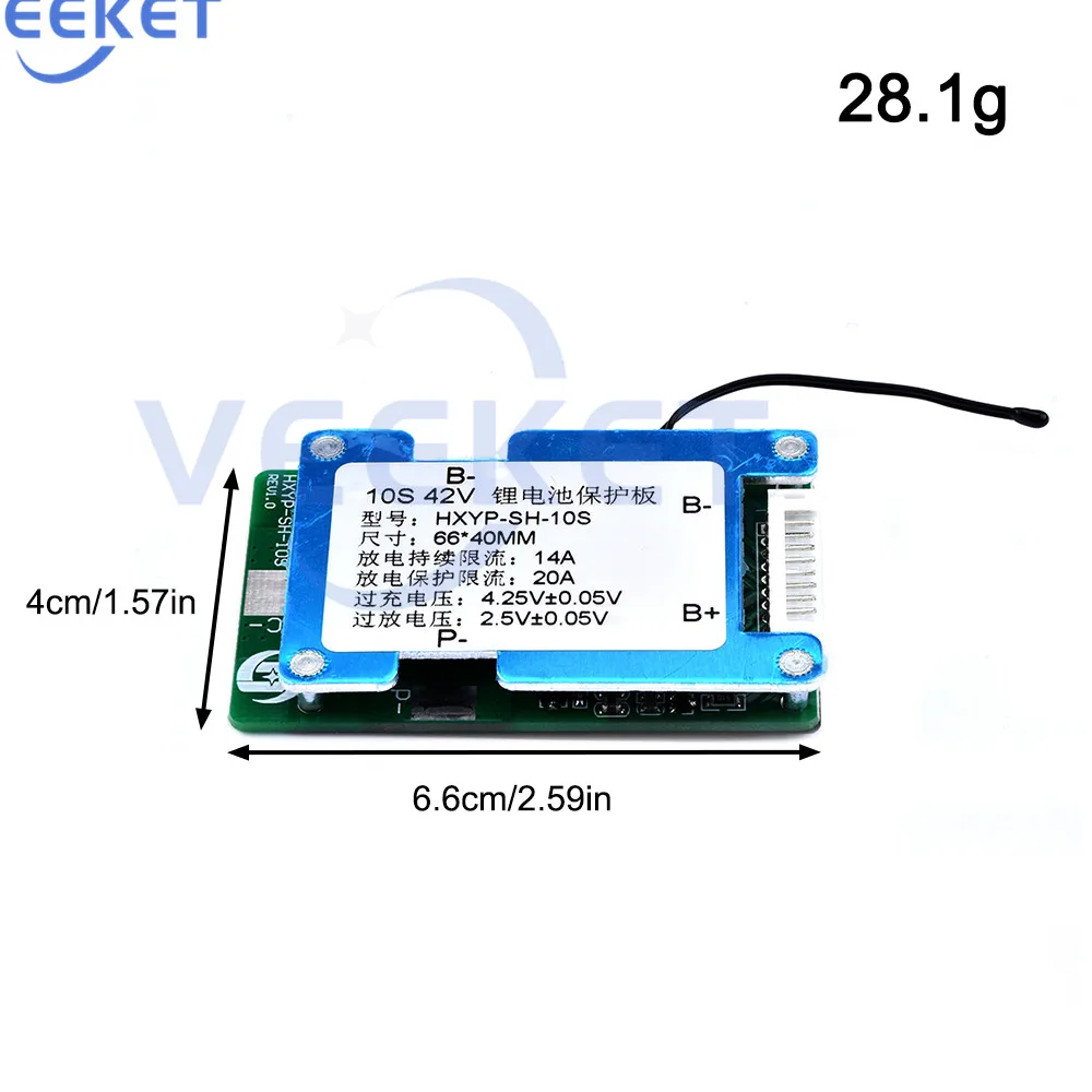 Diymore 42V 15A Li-Polymer Battery Protection Board BMS With Balancing Function Co-port/split Port Wiring Automatic Activation