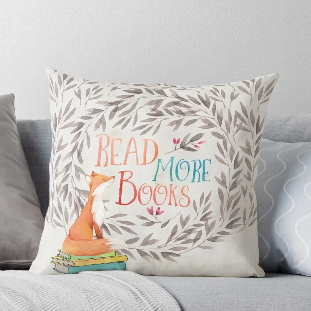 Read More Books - Fox Throw Pillow Cushion Cover Set Pillow Cover Pillow