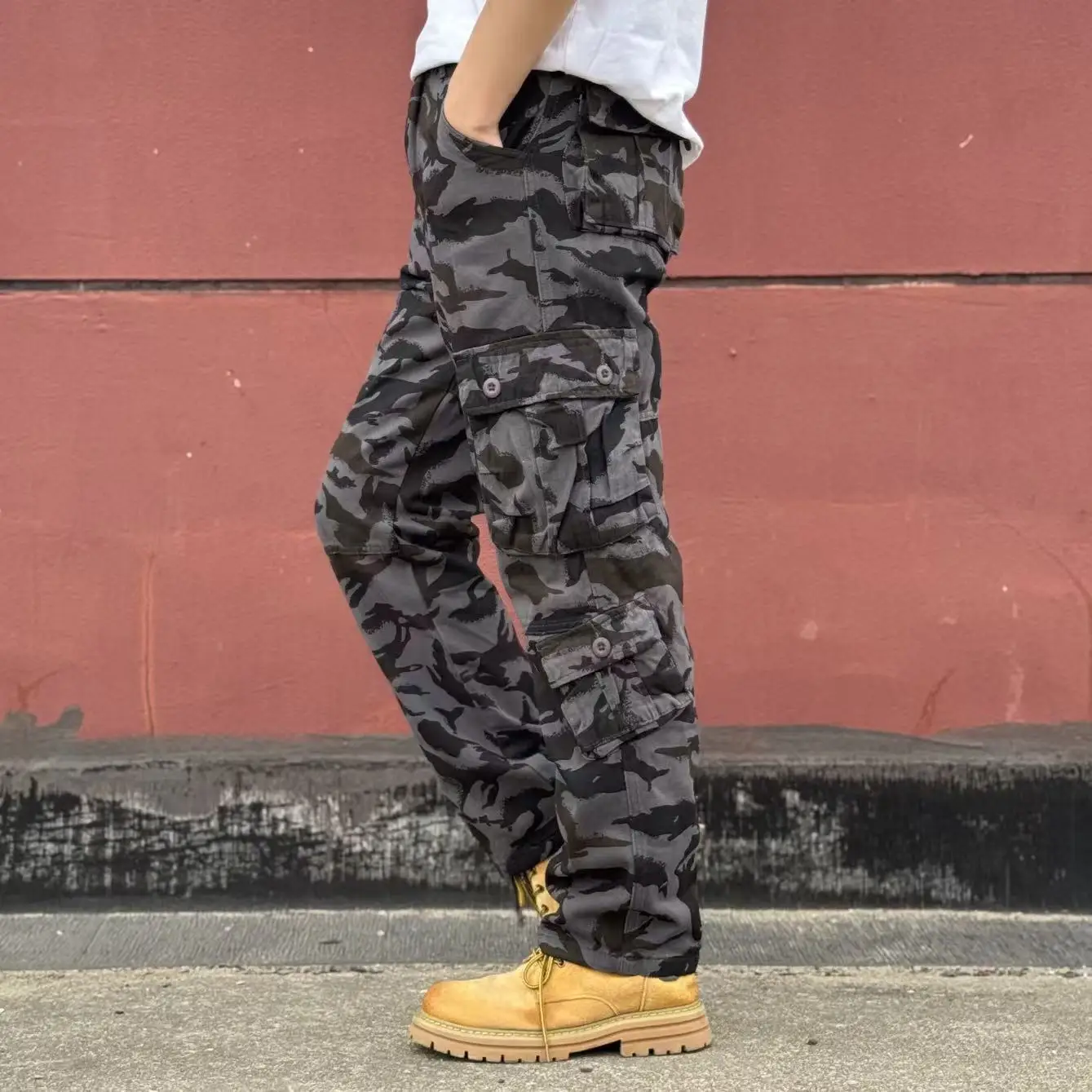 

Мужские тактические брюки-карго, хлопковые комбинезоны, уличные рабочие брюки, большой размер, Hombre, одежда, камуфляжные походные брюки