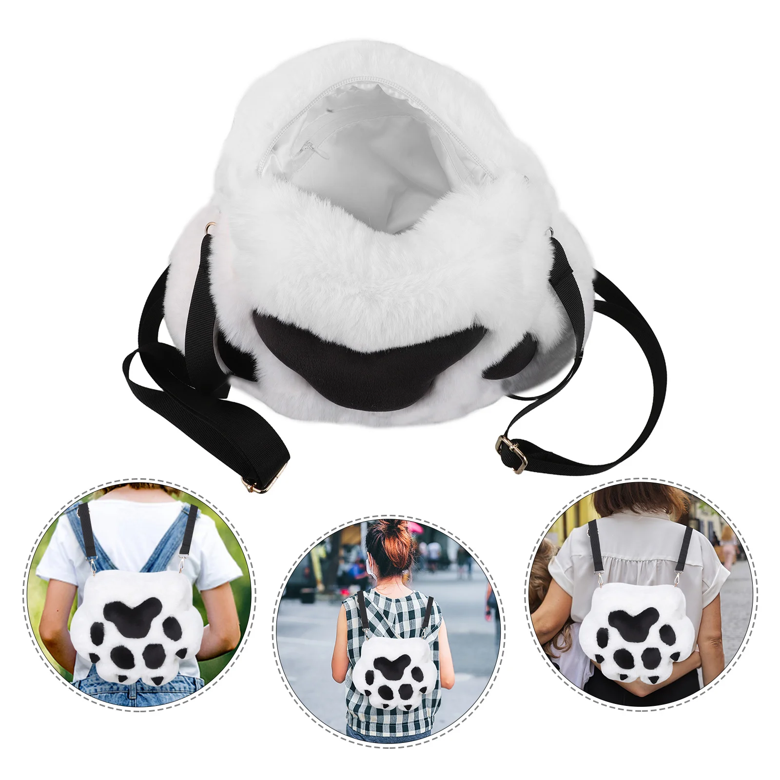 

Cat Paw Backpack for Girls Soft Kitten Paw Design Comfortable Straps Spacious Mini Backpack for Daily Use Makeup Storage