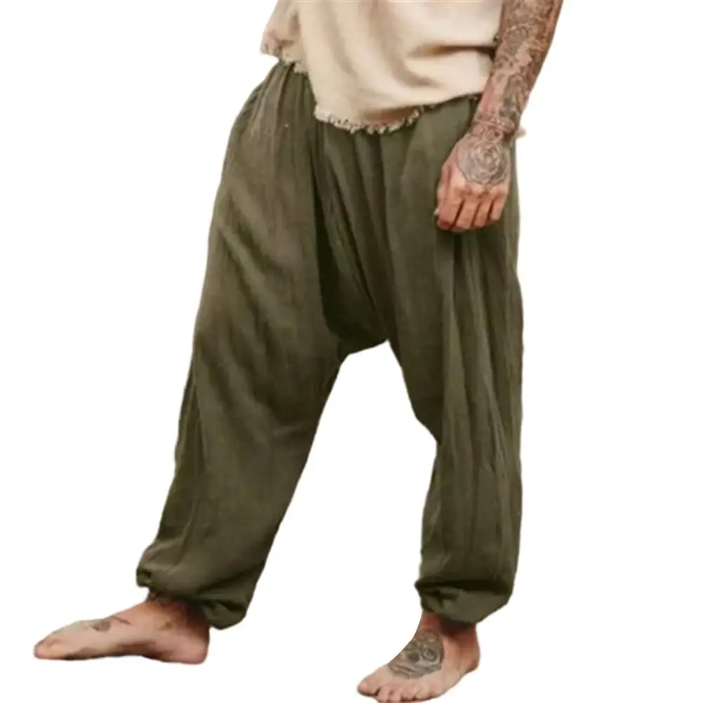 Men Stylish Drop Crotch Ankle Tied Baggy Trousers Long Harem Pants Trousers Long Harem Pants Trousers Long Harem Pant