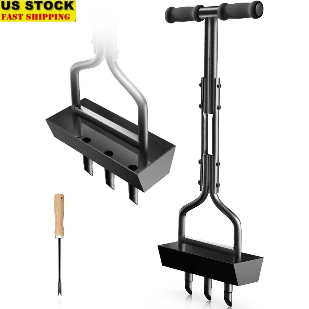 

Manual Lawn Aerator Tool with Soil Core Tray Grass Aeration Heavy Duty Plug Aeration Cleaning Tool Garden Care