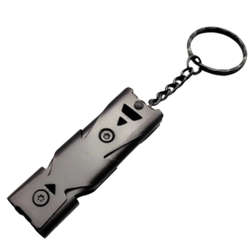 Dubbele pijpfluit hanger sleutelhanger hoge decibel draagbare outdoor survival noodkampeergereedschap multifunctioneel 1PC