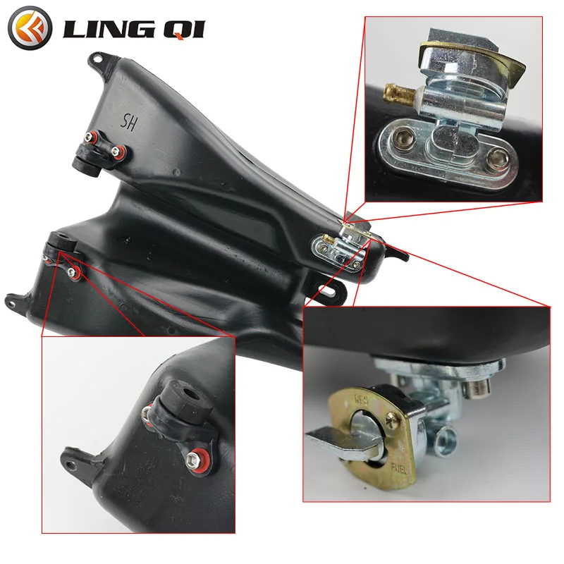 LINGQI Modified Fuel Petrol Tank with Cap Plastic Gas Tank Fit for  CRF70 XR70 KAYO TT150 150cc Dirt Pit Bike