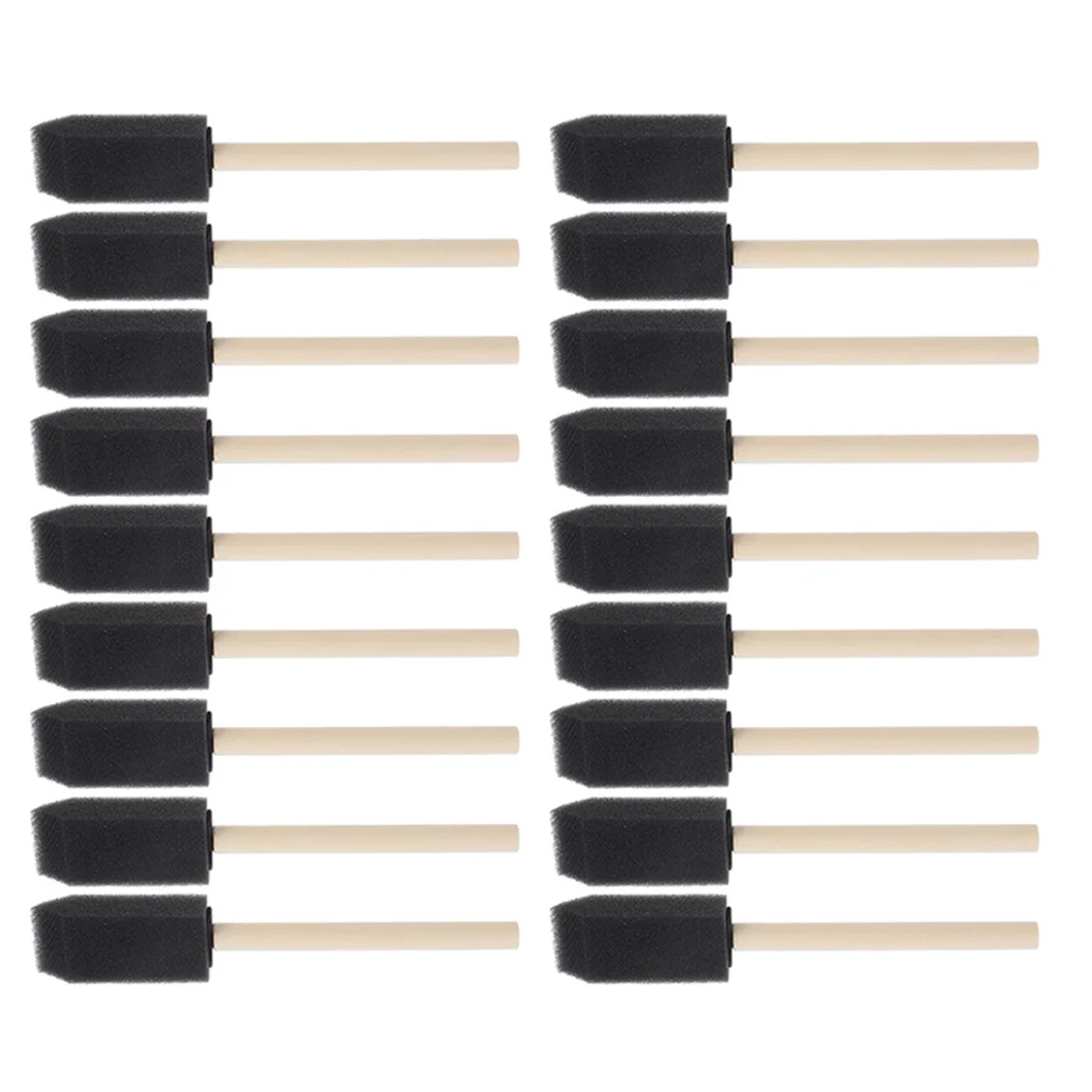 

18Pcs Wood Handle Black Sponge Brushes Kids DIY Finger Painting Kit Craft Foam Paint Brushes for Creative Art Projects